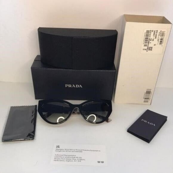 💯 Original Prada Grey Gradient Cat Eye Ladies Sunglasses PR 03WS 1AB0A7 55 - Picture 6 of 11